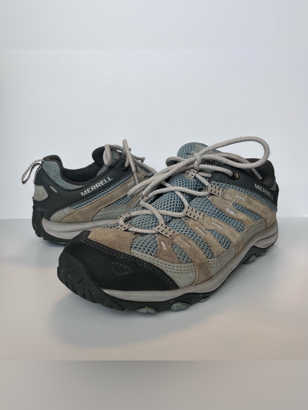 MERRELL Alverstone 2 Waterproof Hiking Trail Shoe Blue Gray Taupe Women 9 Wide